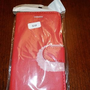 Red S9 cell phone case/wallet